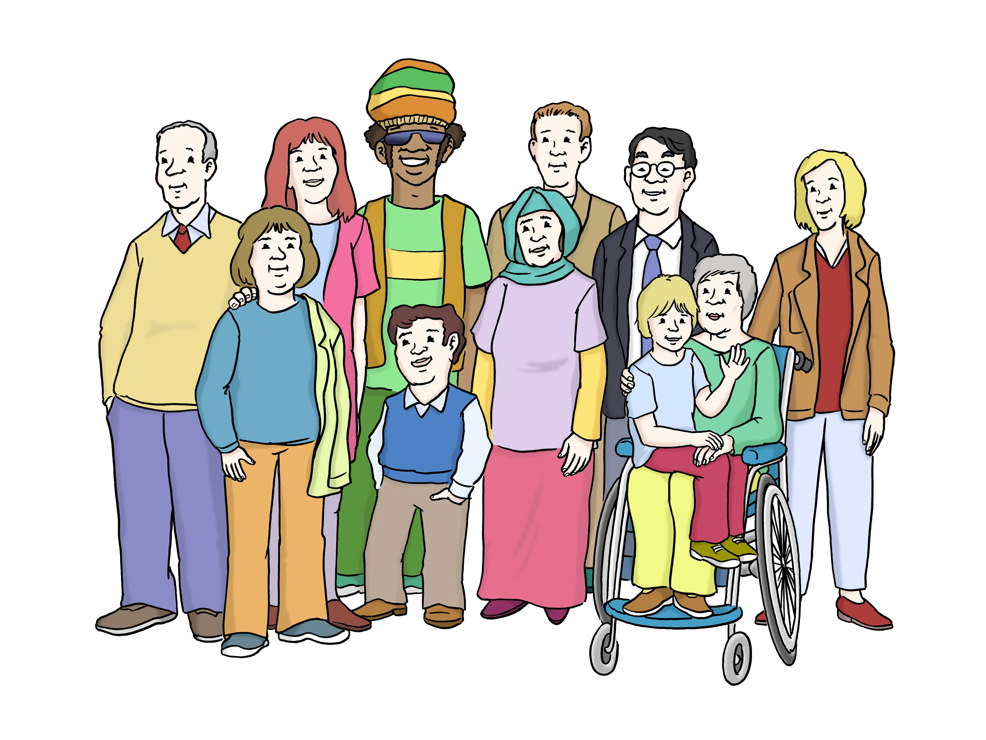 Gesellschaftliche Vielfalt Diverse Menschengruppe
